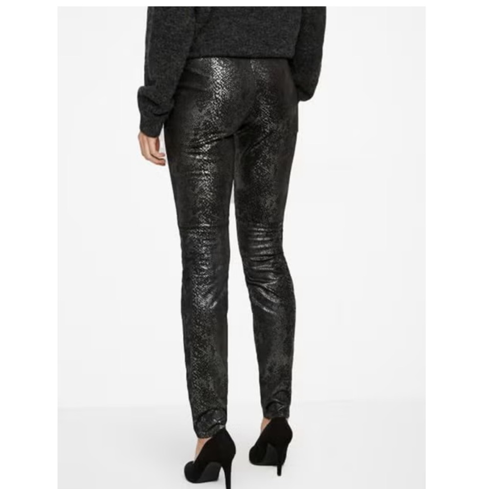 Vero Moda Snakeskin Effect Suedette Leggings Black